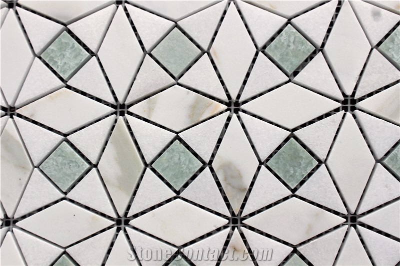 Geometry White and Green Mosaic