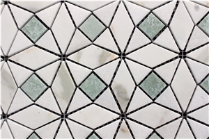 Geometry White and Green Mosaic