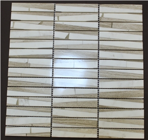 Natural Wood Grain Mosaic Linear Strips Natural Wood Grain Mosaic Linear Strips