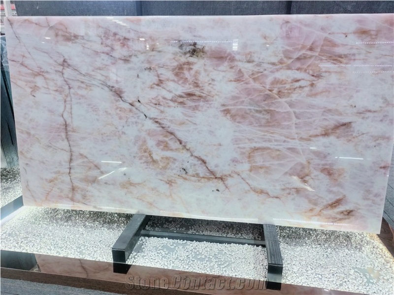 Pink Quartzite Rose Crystal Light Penetration
