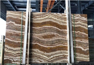 Yellow Brown Wooden Grain Onyx Slabs Yellow Brown Wooden Grain Onyx Slabs