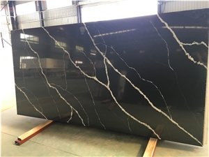 Artificial Quartz Slab Nero Margiua for Countertop