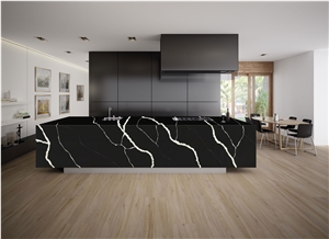 Artificial Quartz Slab Nero Margiua for Countertop