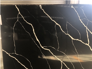 Artificial Quartz Slab Nero Margiua for Countertop