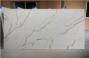 Calacatta White Quartz Stone with Brown Veins