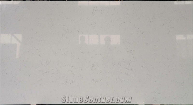 Carrara White Quartz Slab Engineered Stone
