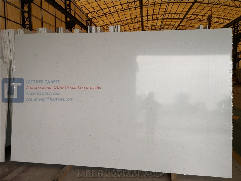 Jumbo Size Artificial Carrara Quartz Stone Slab
