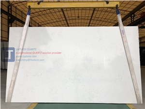 Jumbo Size Artificial Carrara Quartz Stone Slab