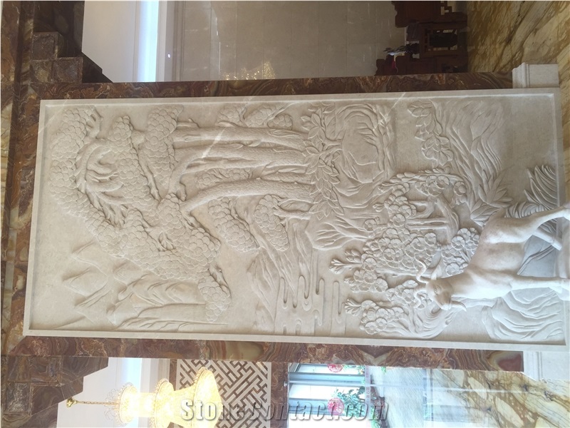 Beige Marble Stone Relief/Engravings