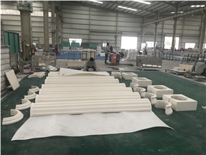 Crema Bello Limestone Column Pillar for Project