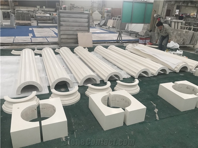Finike White Limestone Column Pillars for Project