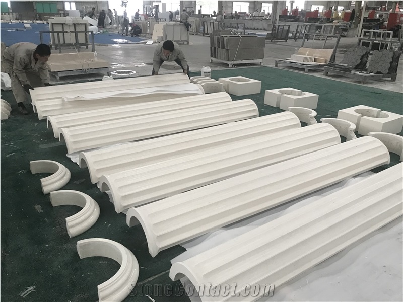 Finike White Limestone Column Pillars for Project