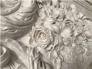 Ottoman Beige Marble Relief Sculpture for Wall