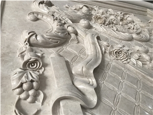 Ottoman Beige Marble Relief Sculpture for Wall