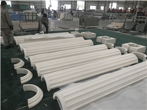 Sandy White Limestone Column Pillars for Project