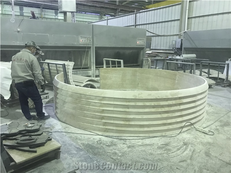 Super White Travertine Reception Countertop