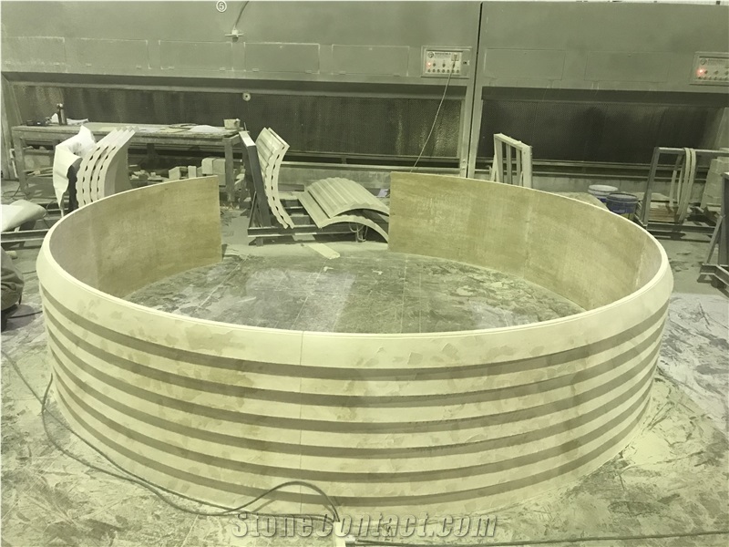 Super White Travertine Reception Countertop