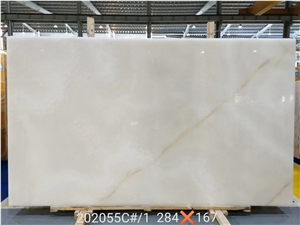 White Onyx Slab and Tiles for Project