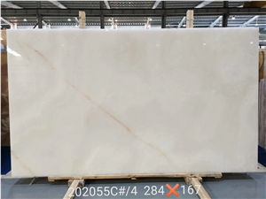 White Onyx Slab and Tiles for Project