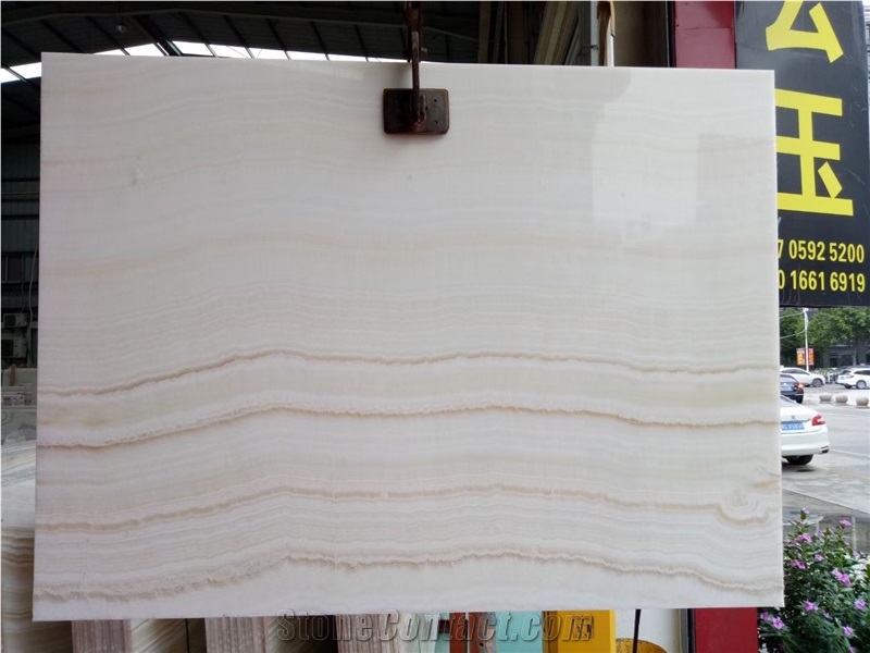 White Tiger Onyx Slab and Tile for Project