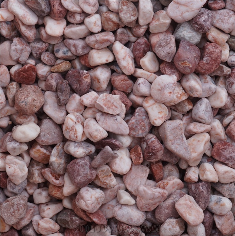 Pink Tumbled Pebble Stone from Viet Nam