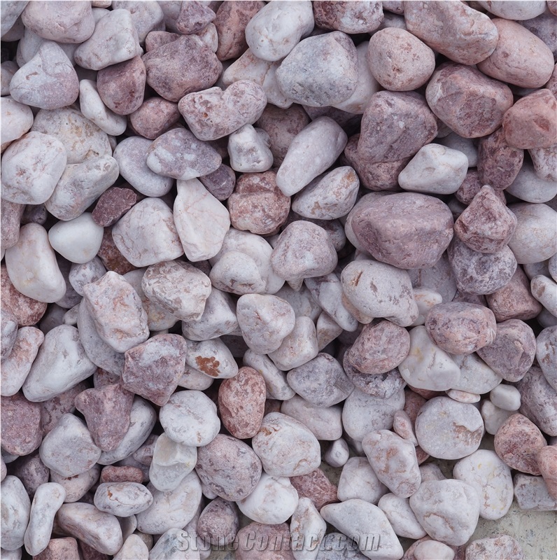 Pink Tumbled Pebble Stone from Viet Nam