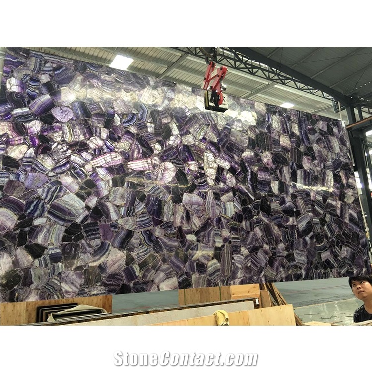 Amethyst Purple Semi Agate Stone for Countertops