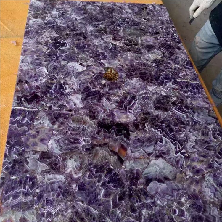 Amethyst Purple Semi Agate Stone for Countertops