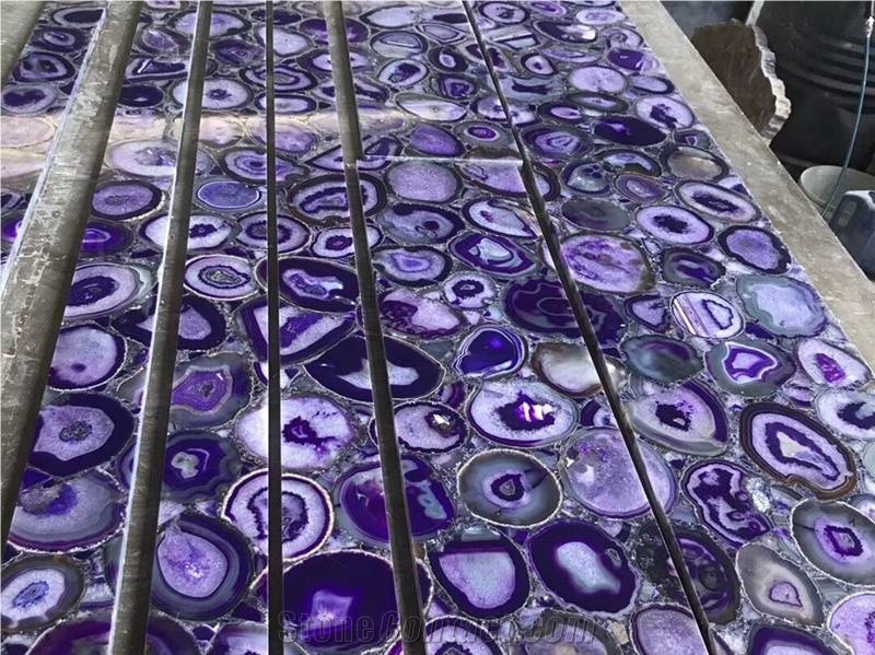 Amethyst Purple Semi Agate Stone for Countertops