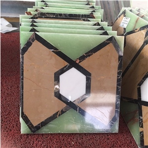 Artificial Onyx And Marble Composite Water Jet Pattern Tiles