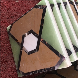 Artificial Onyx And Marble Composite Water Jet Pattern Tiles