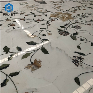 Beautiful Marble Flower Water Jet Pattern