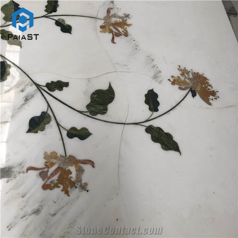 Beautiful Marble Flower Water Jet Pattern
