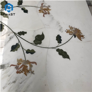 Beautiful Marble Flower Water Jet Pattern