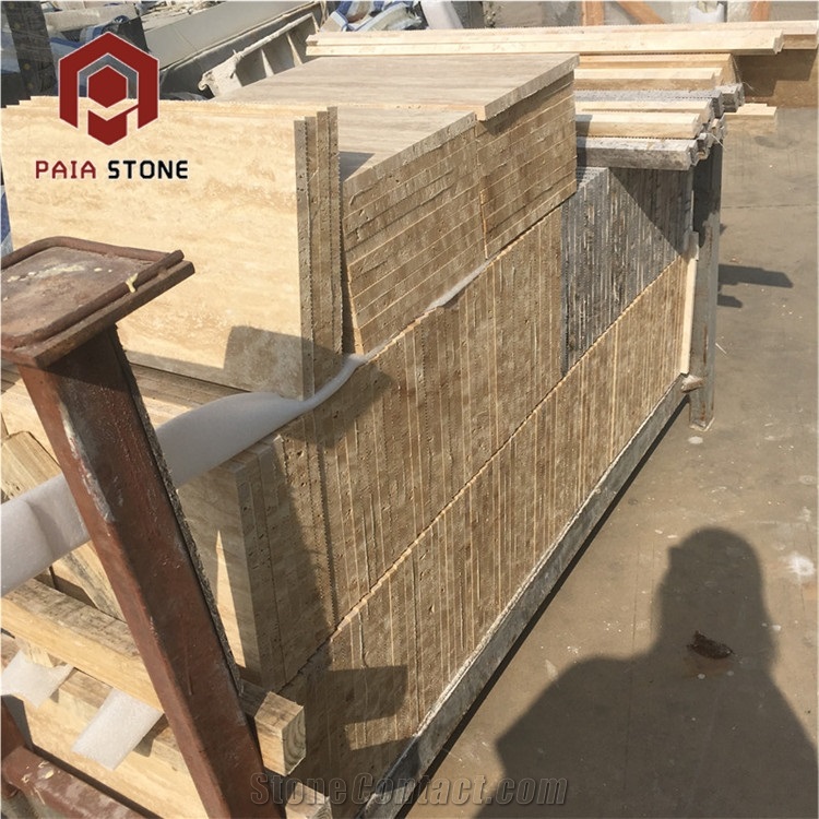Beige Travertine Tile For Project Exterior Wall