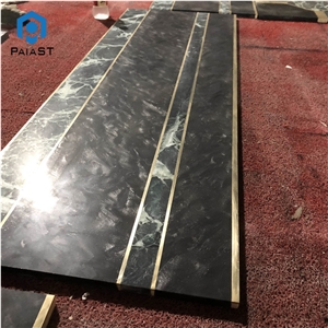 Black And Green Marble Waterjet Flooring Pattern