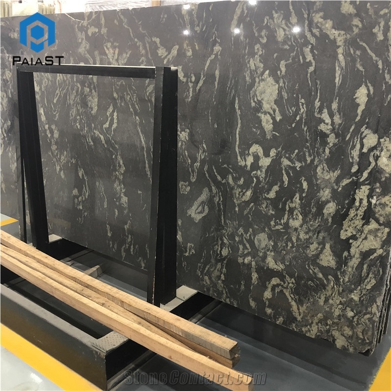 Black Golden Veins Granite Slab