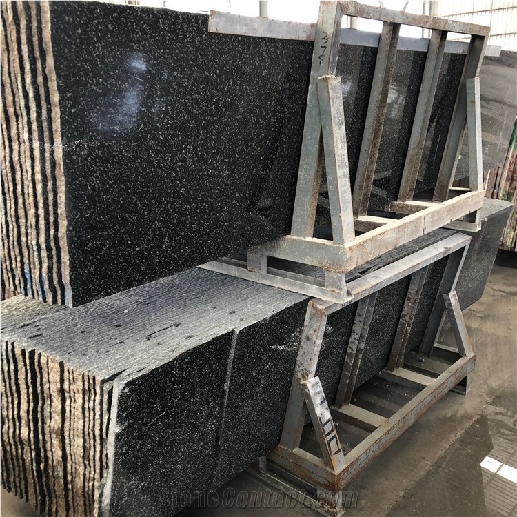 Black Granite Slab Tiles Cut To Size For Kitchen