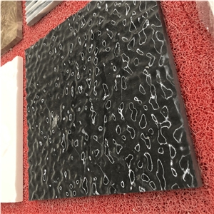 Black Marble Water Ripple Pattern 3d Art Panel