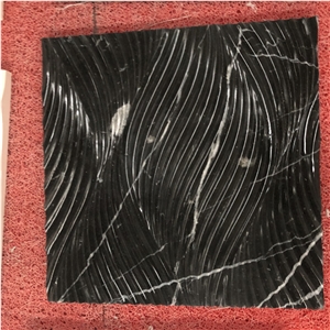 Black Marble Water Ripple Pattern 3d Art Panel