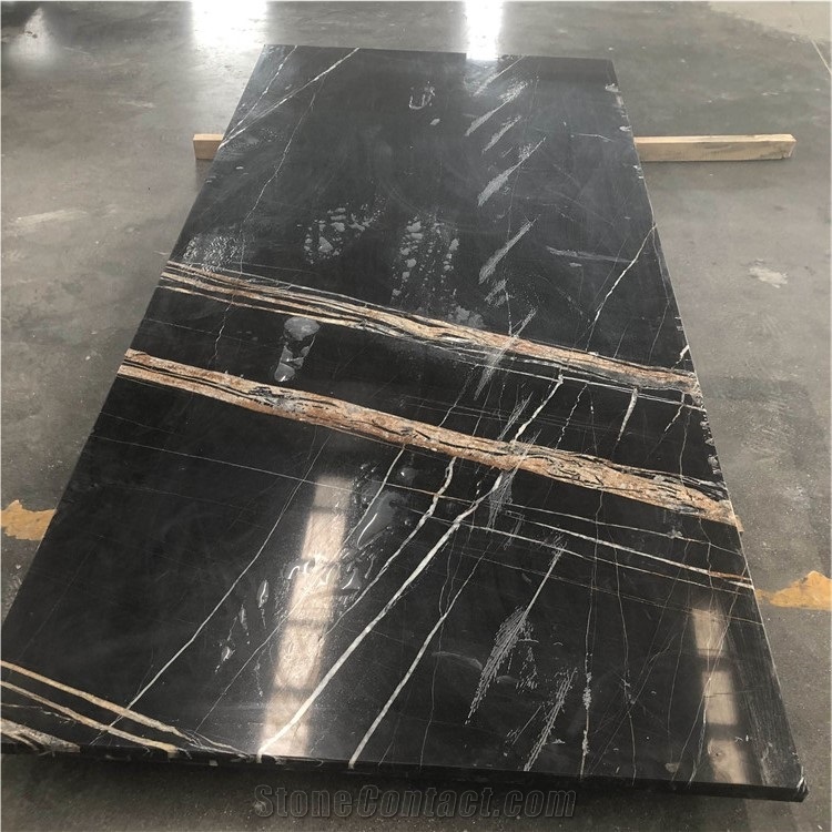 Nero St Laurent Marble Slab Tiles For Interior Wall Design