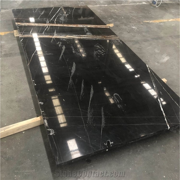 Nero St Laurent Marble Slab Tiles For Interior Wall Design