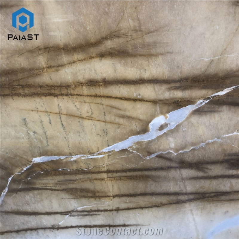Brown And White Marble Slab For Interior Background Wall