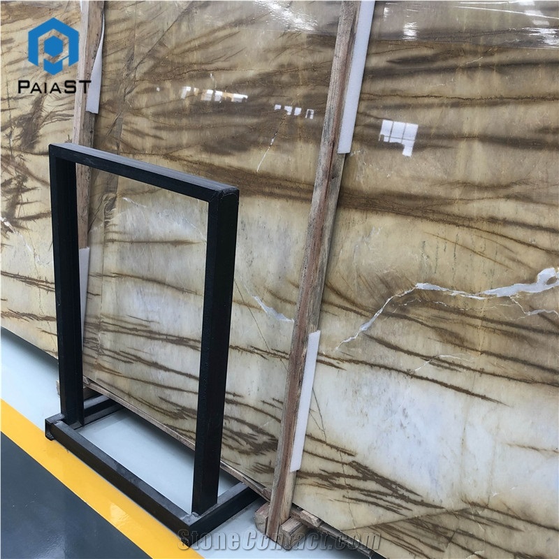 Brown And White Marble Slab For Interior Background Wall