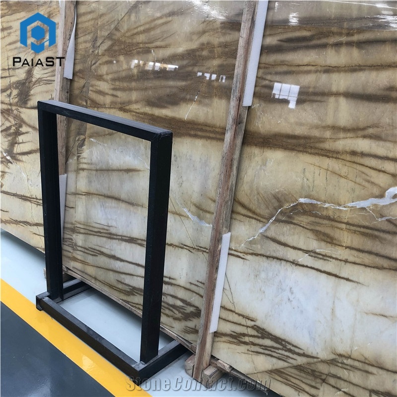 Brown And White Marble Slab For Interior Background Wall