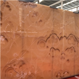 Brown Onyx Slab Tile For Background Wall