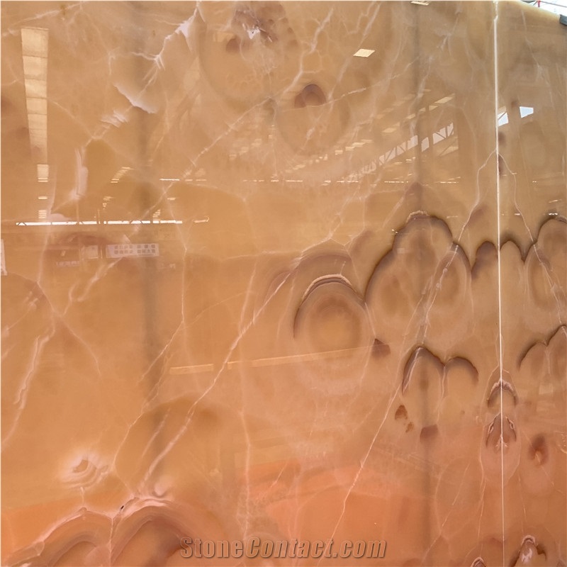 Brown Onyx Slab Tile For Background Wall