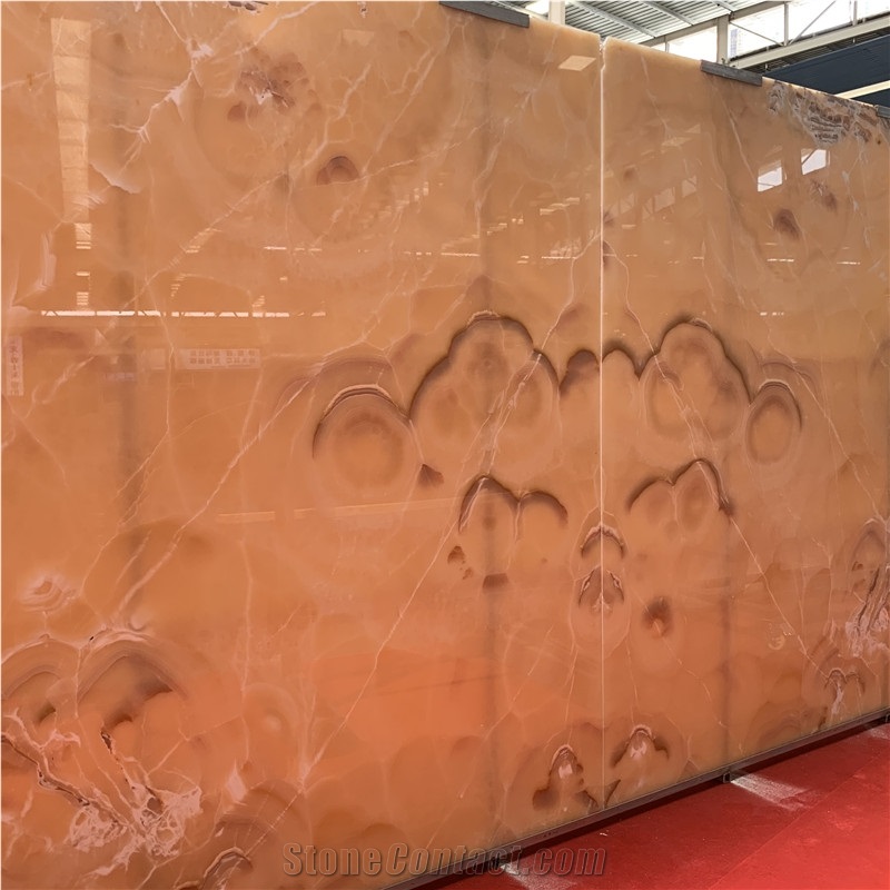 Brown Onyx Slab Tile For Background Wall