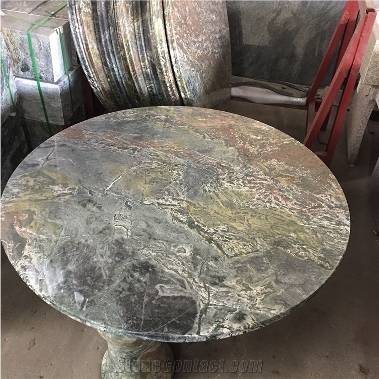 China Nine Dragon Marble Round Table Tops