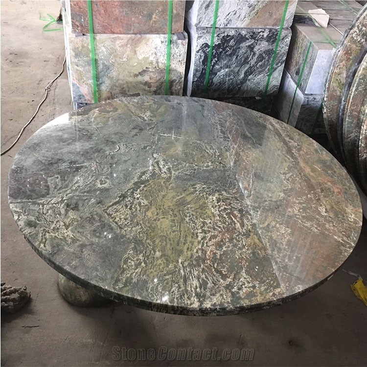 China Nine Dragon Marble Round Table Tops